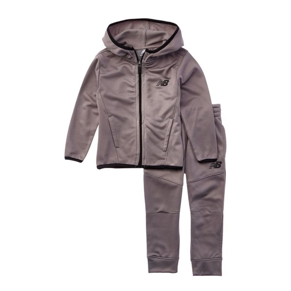 New Balance Boys  2Pc Tech Fleece Jacket & Pant Set, Grey